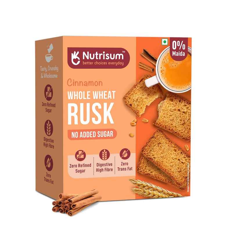 Nutrisum Whole Wheat Rusk - No Added Sugar- Cinnamon Nutrisum Whole Wheat Rusk - No Added Sugar- Cinnamon
