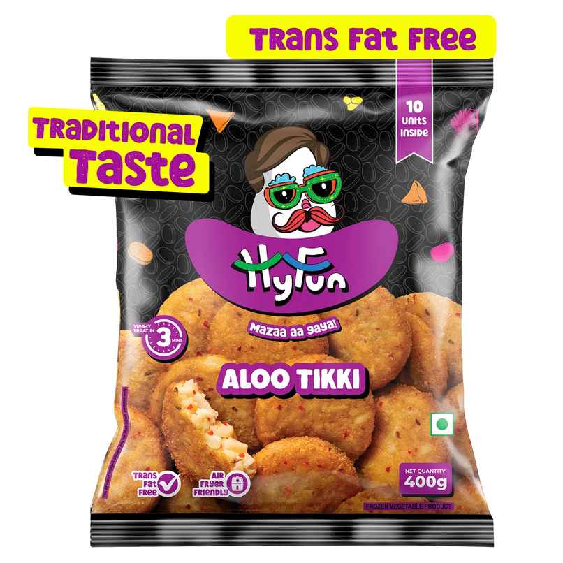 HyFun Aloo Tikki, Real Desi Taste, Potato Snack | Frozen