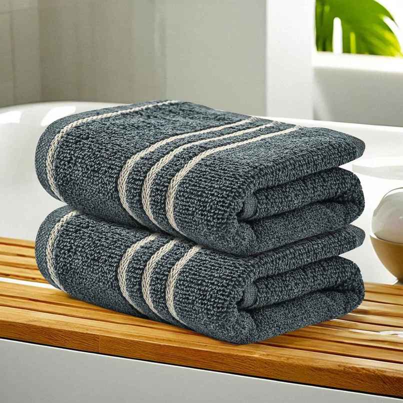 Kuber Industries Pack of 2 Soft Cotton Face Towels | Workout Napkins for Men & Women | Dark Grey