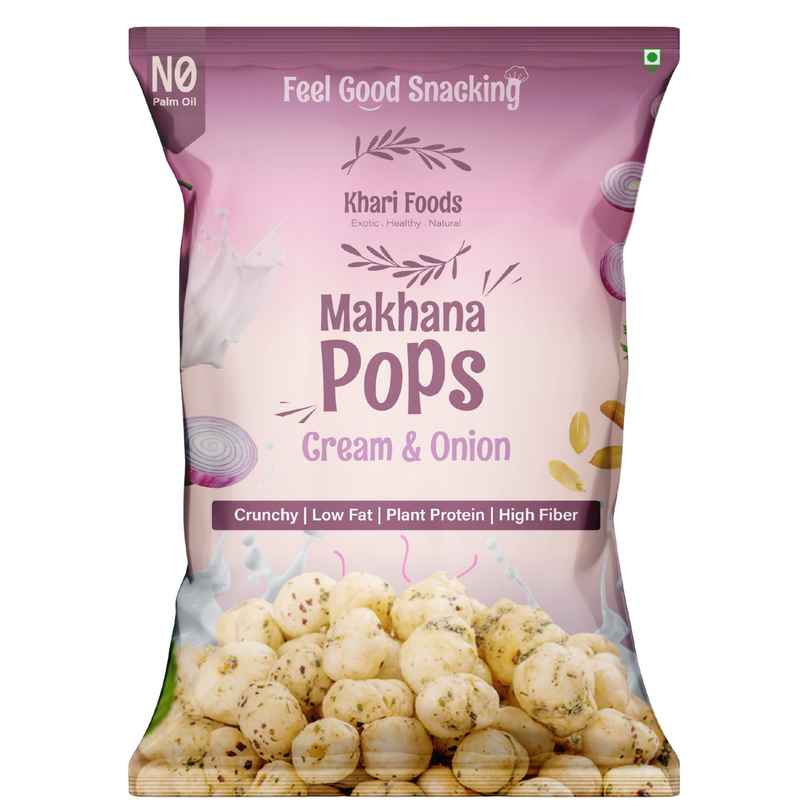Khari Foods Makhana Pops | Cream Onion Foxnuts | Healthy Snacks