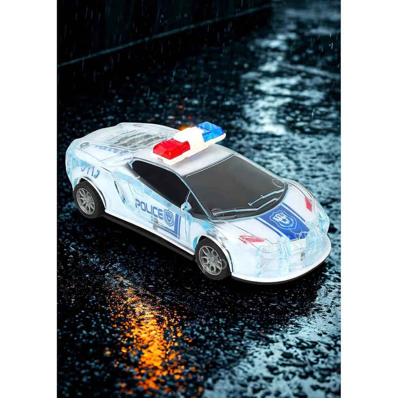 Chigy Wooh Police Car with Lights, Push & Go Powered, Siren Sound Vehicle for Kids