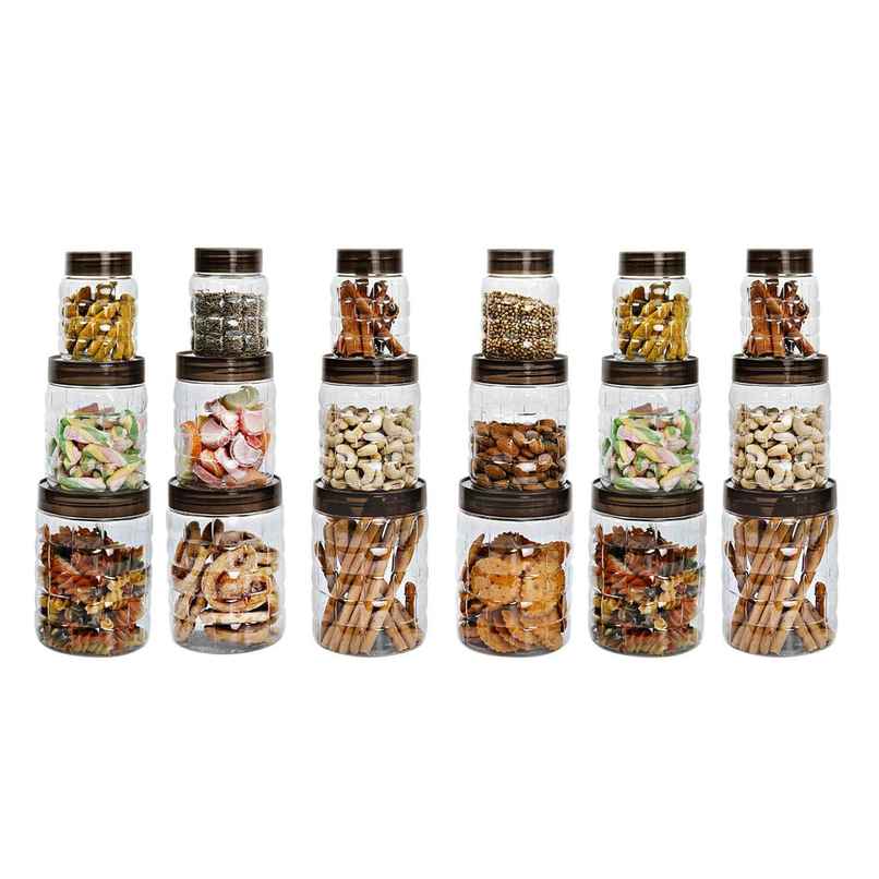 Cello Checkers Pet Plastic Airtight Canister Set of 18 | Food Grade, BPA free (Set of 300+650+1200)x6 Cello Checkers Pet Plastic Airtight Canister Set of 18 | Food Grade, BPA free (Set of 300+650+1200)x6