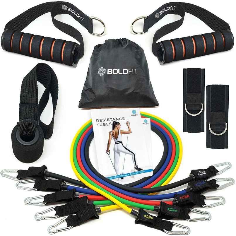 Boldfit Resistance Tube 11 Pc - Complete 11-Piece Resistance Tube Set For Full-Body Training Boldfit Resistance Tube 11 Pc - Complete 11-Piece Resistance Tube Set For Full-Body Training