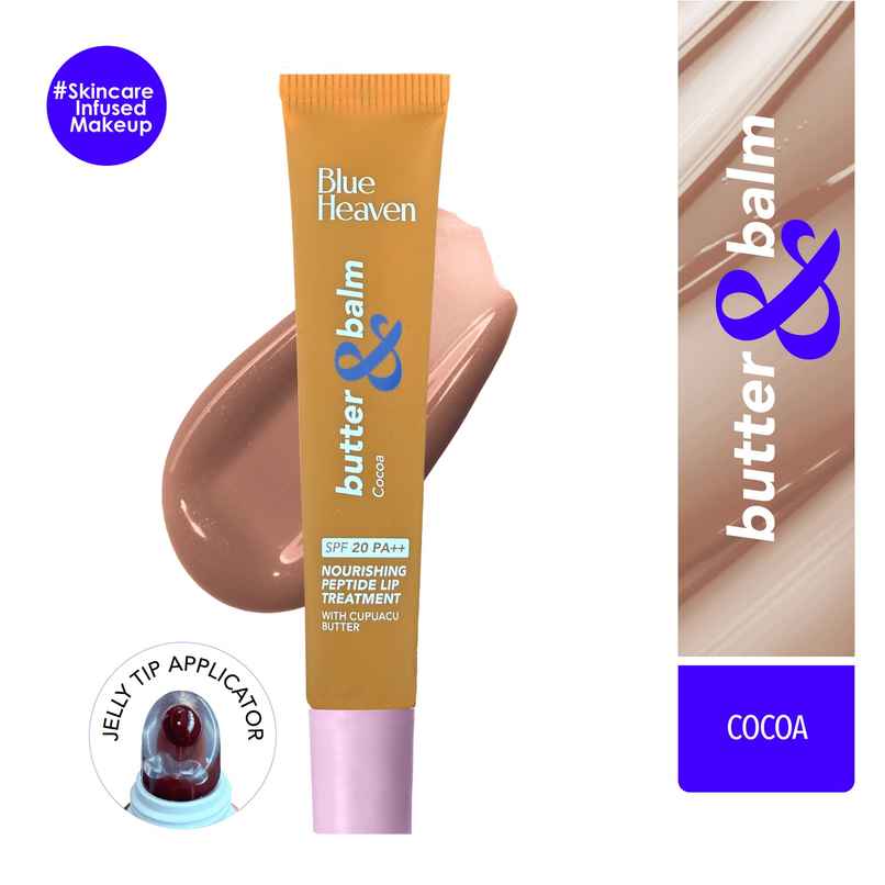 Blue Heaven Butter & Balm Peptide Based Tinted Lip Balm | SPF 20 PA++ | Cocoa