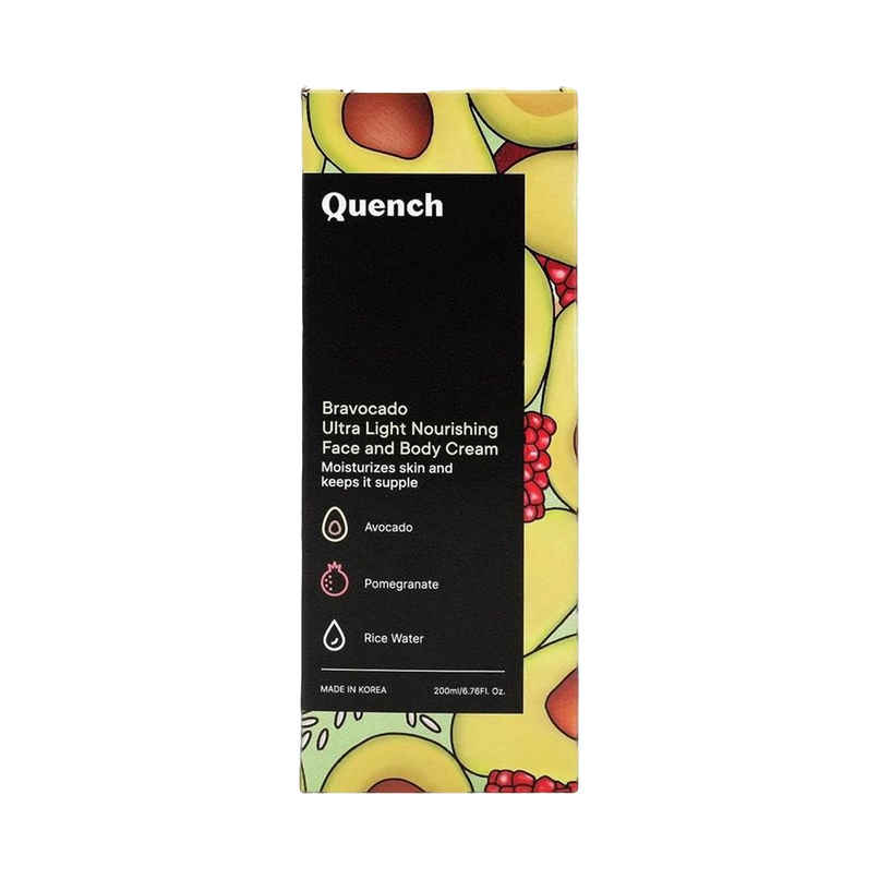 Quench Korean Nourishing Body Lotion Ultra-Light Cream With Avocado & Vitamin E Quench Korean Nourishing Body Lotion Ultra-Light Cream With Avocado & Vitamin E