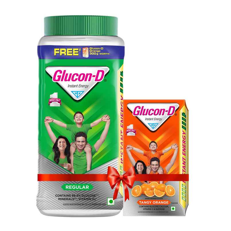 Glucon-D Regular Glucose Powder | Tangy Orange Free Refill | For Tasty Glucose Drink