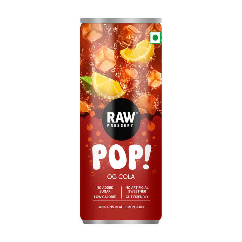 RAW POP OG Cola Prebiotic Soda Low Calorie No Added Sugar No Artificial Sweetners RAW POP OG Cola Prebiotic Soda Low Calorie No Added Sugar No Artificial Sweetners