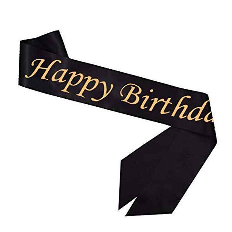 Happy Birthday Black Satin Sash | Party Propz