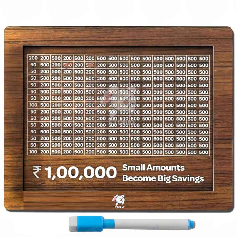 Storio Wooden Money Bank | Carved Coin Box for Kids Savings