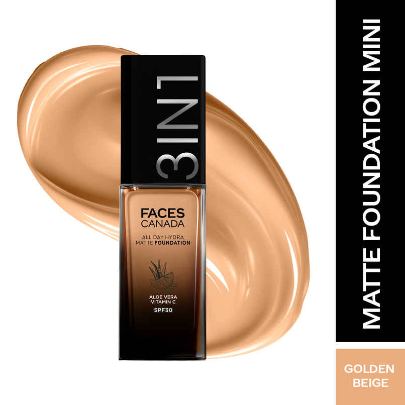 FACES CANADA 3in1 All Day Hydra Matte Foundation + Moisturizer + SPF 30 | Golden Beige 032