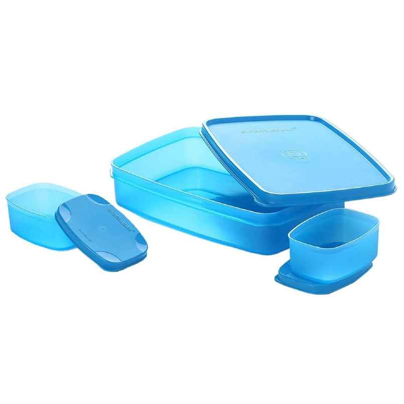 Signoraware Compact Lunch Box Set | Set of 3 | Blue | Lunch Box Set