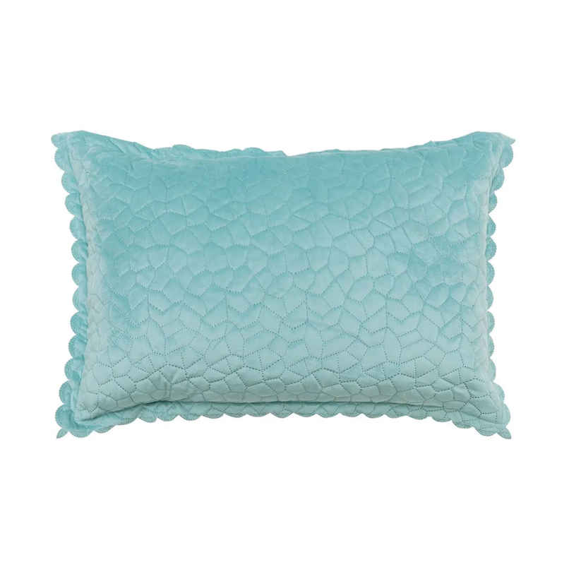 Hosta Homes Velvet Fabric Laser Cut Crystal Aqua Pillow Cover Pack of 2
