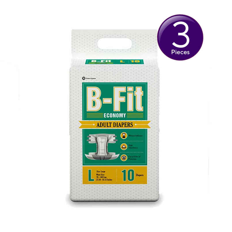 B-Fit Economy Adult Tapes Diapers (L, 32.68-59.84") Combo 