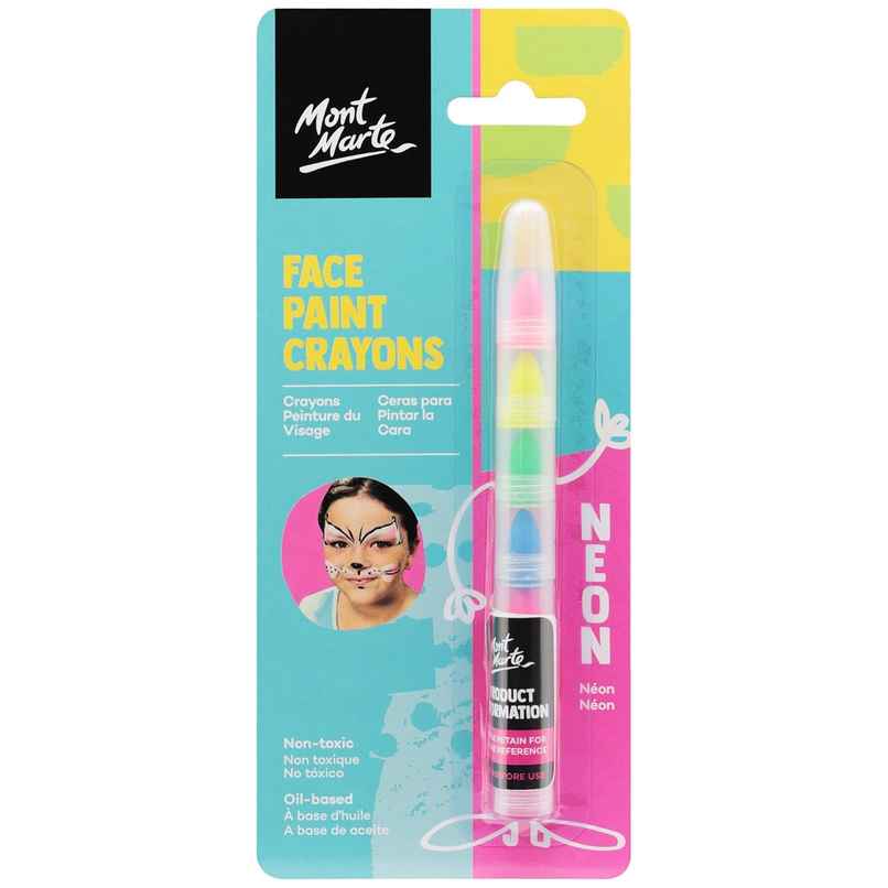 Mont Marte Kids Face Painting Nail Crayons - Neon