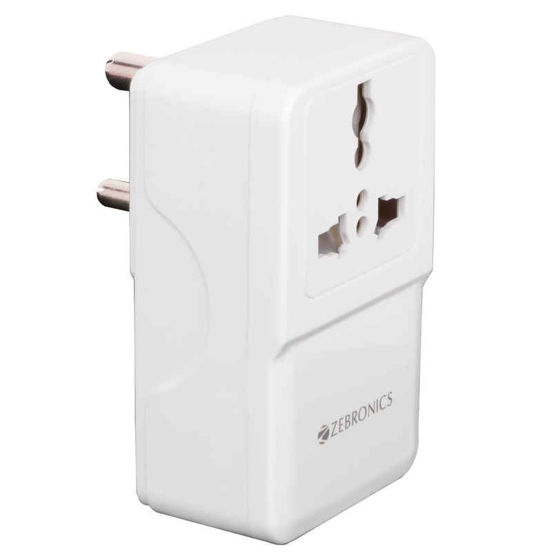 Zebronics MPA10 | Dual USB Adapter & Universal AC Wall Charger | 1500W AC + 15W DC | USB | White