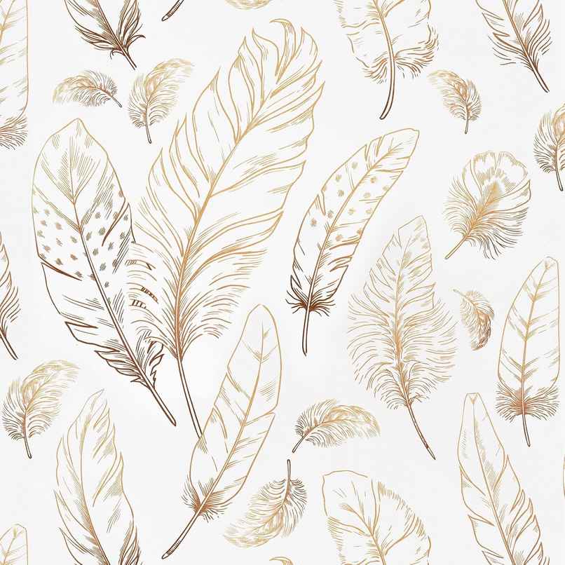 Wollzo Golden Feather Wallpaper Self Adhesive Peel and Stick Wall Decor 45 x 500 cm Wollzo Golden Feather Wallpaper Self Adhesive Peel and Stick Wall Decor 45 x 500 cm
