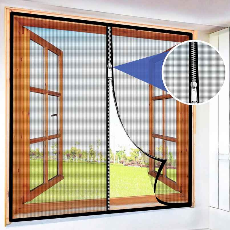 Mr. Right Stitched Mosquito Net For Window | Grey - 120 x 120 cm