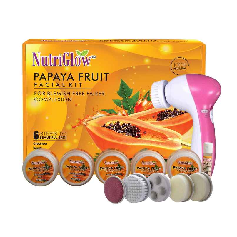 NutriGlow Papaya Facial Kit For Blemish Free And Fairer Skin Hydrated & Brightening
