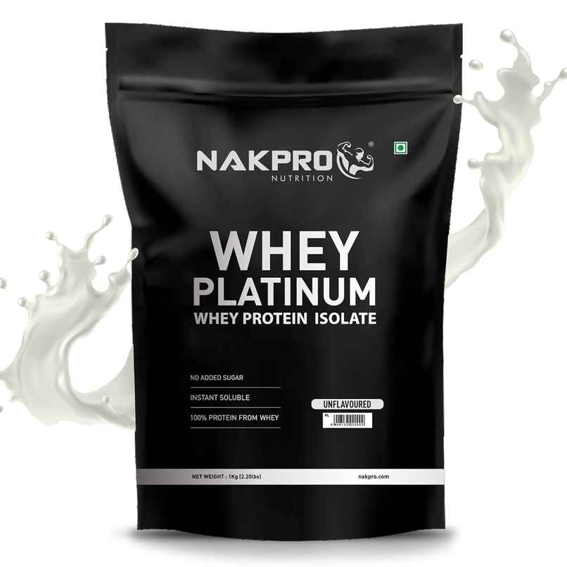 Nakpro Platinum Whey Protein Isolate 90% Unflavoured 31G Protein 7G Bcaa