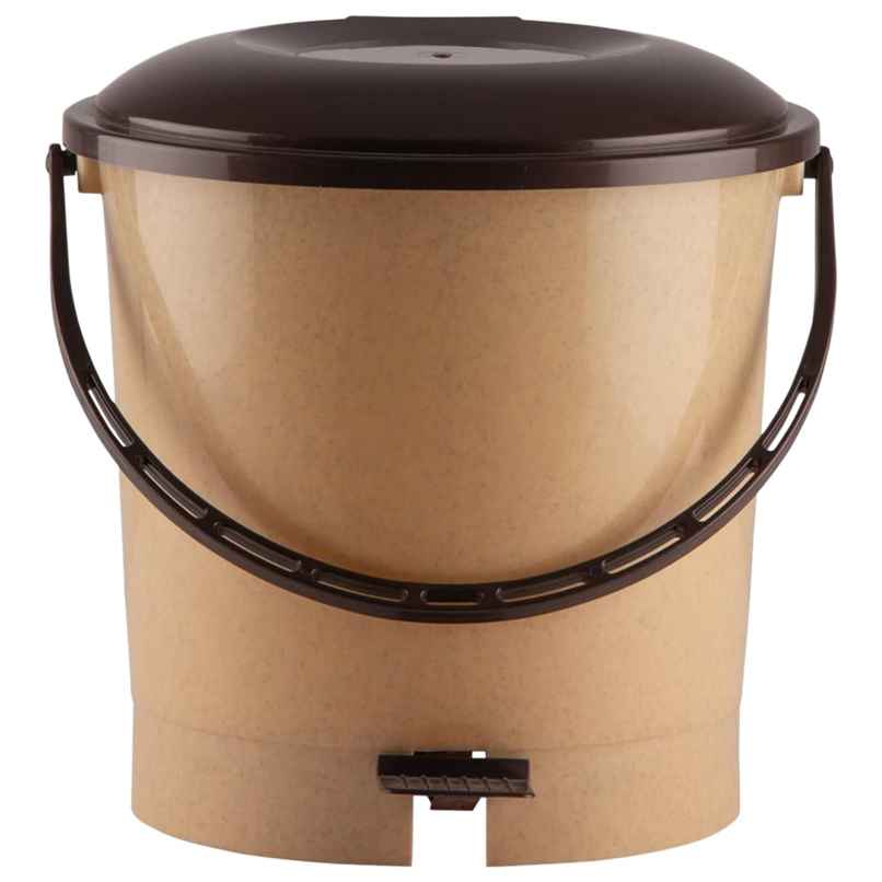 Kuber Industries Plastic 7 L Pedal Dustbin With Handle | For Home-Kitchen-Office-Bathroom | Peach