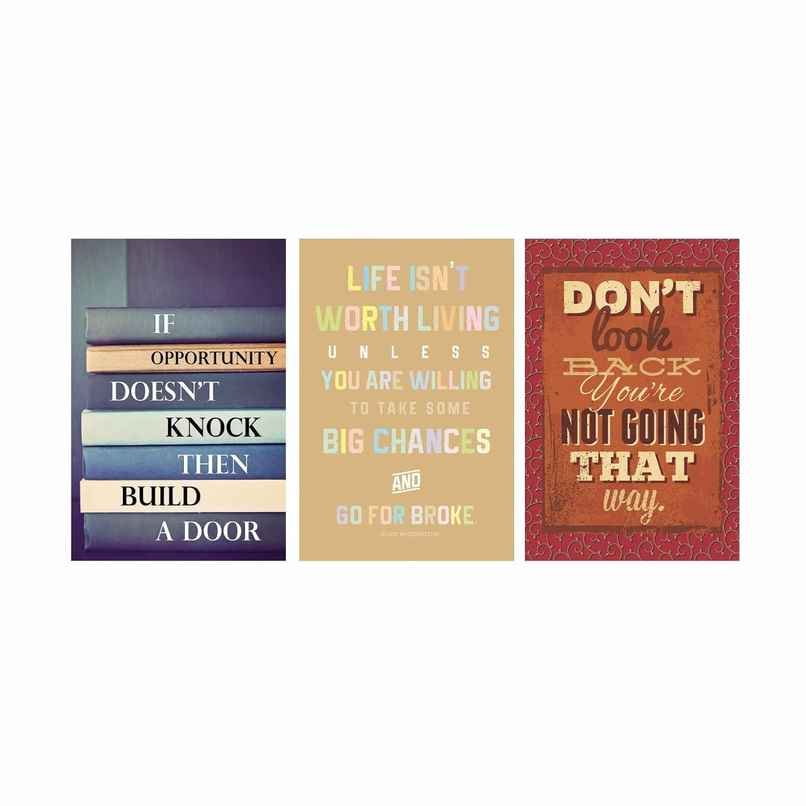 Paper Plane Design Inspirational Motivational Wall Posters | Set Of 3 | Size 12 x 18 Inch | D68