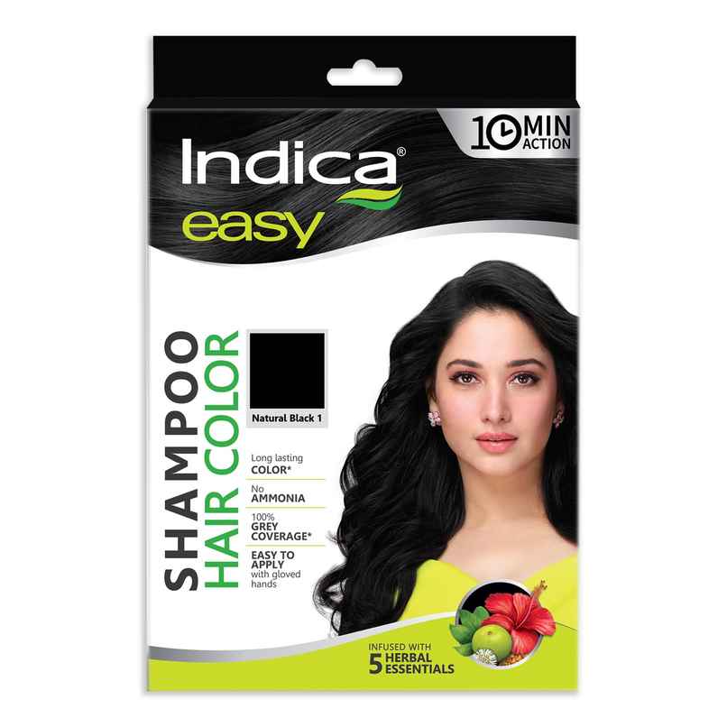 Indica Easy DIY 10 Min. Hair Color Shampoo-100% Ammonia Free, Natural Black Indica Easy DIY 10 Min. Hair Color Shampoo-100% Ammonia Free, Natural Black