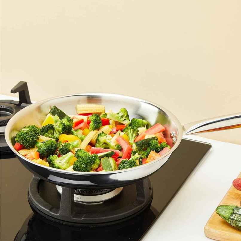 Jensons Triply Rigalo Fry Pan | 22 cm Induction Compatible Jensons Triply Rigalo Fry Pan | 22 cm Induction Compatible