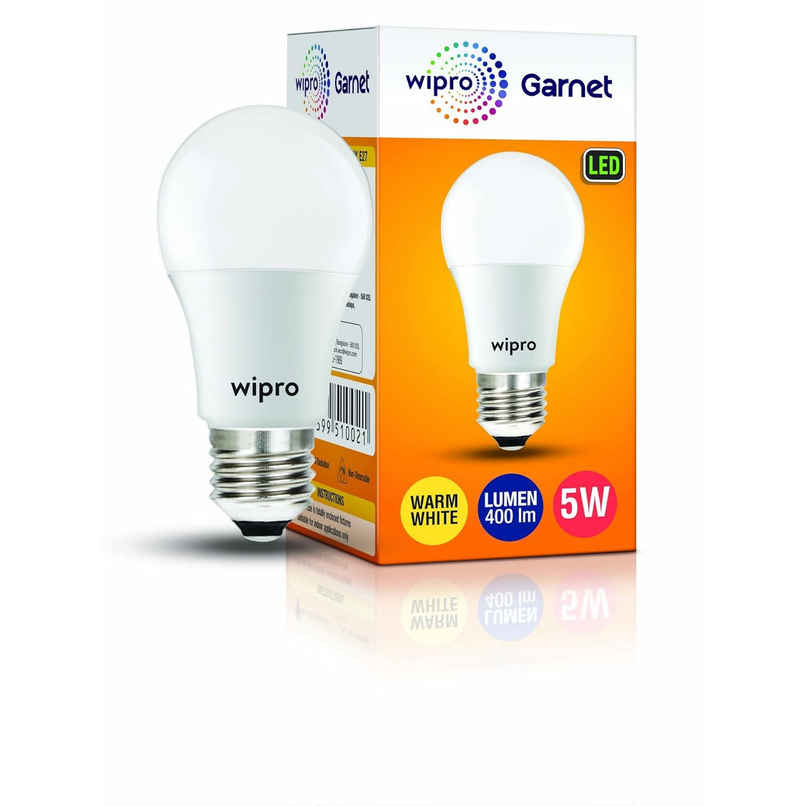 Wipro Garnet 5W LED Bulb | Spiral,Warm White(2700 K) | E27 Base Holder Wipro Garnet 5W LED Bulb | Spiral,Warm White(2700 K) | E27 Base Holder
