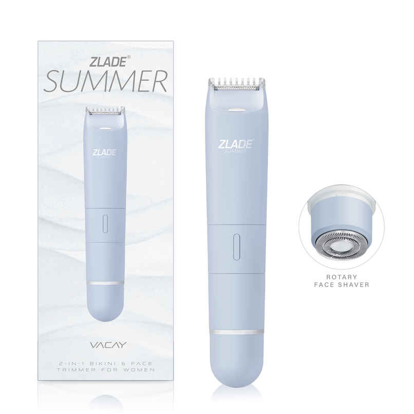 Zlade Summer Vacay | 2-in-1 Rechargeable Bikini Trimmer & Face Shaver for Women