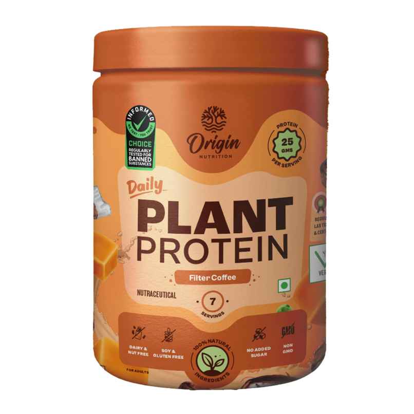 Origin Nutrition Daily Plant Protein Filter Coffee Flavour- 7 Servings