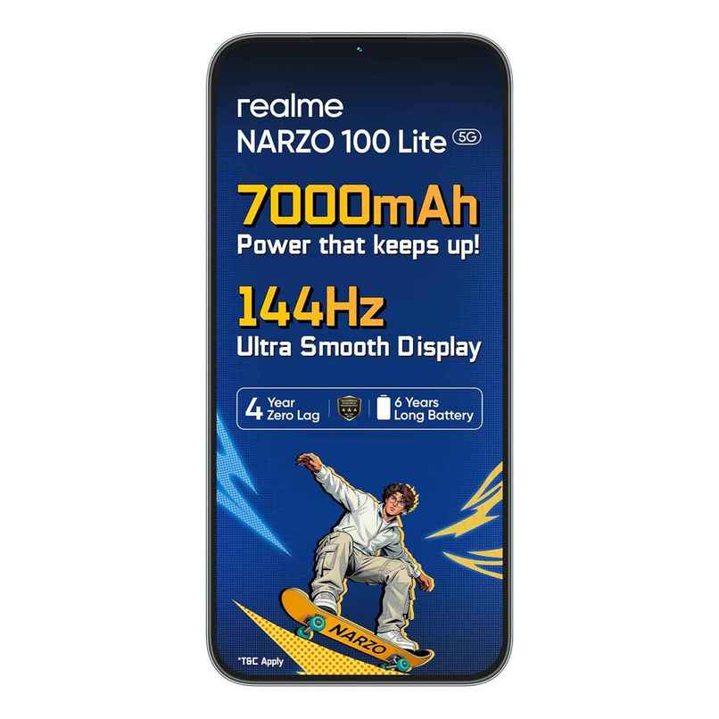 Realme Narzo 100 Lite 5G | 4 GB RAM | 64 GB Storage | 6.8 in Display | 5G | Frost Silver