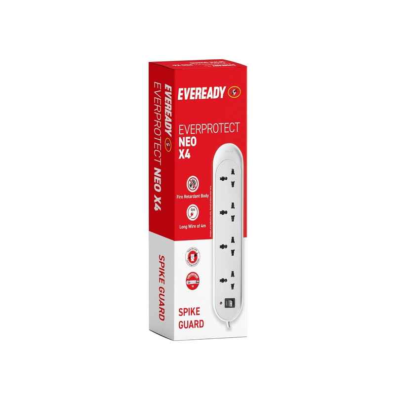 Eveready Everprotect Neo X4 Spikeguard Extension Board, 4 m long cable - White | 1 Pcs