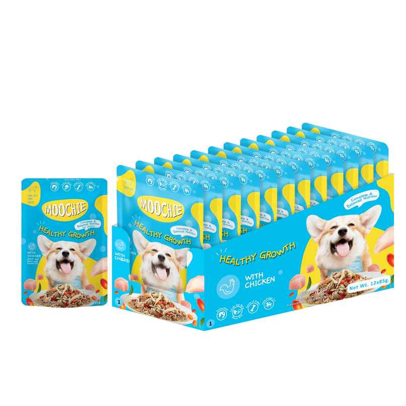 Moochie Dog Wet Food - Healthy Growth - Casserole With Chicken Gravy Moochie Dog Wet Food - Healthy Growth - Casserole With Chicken Gravy