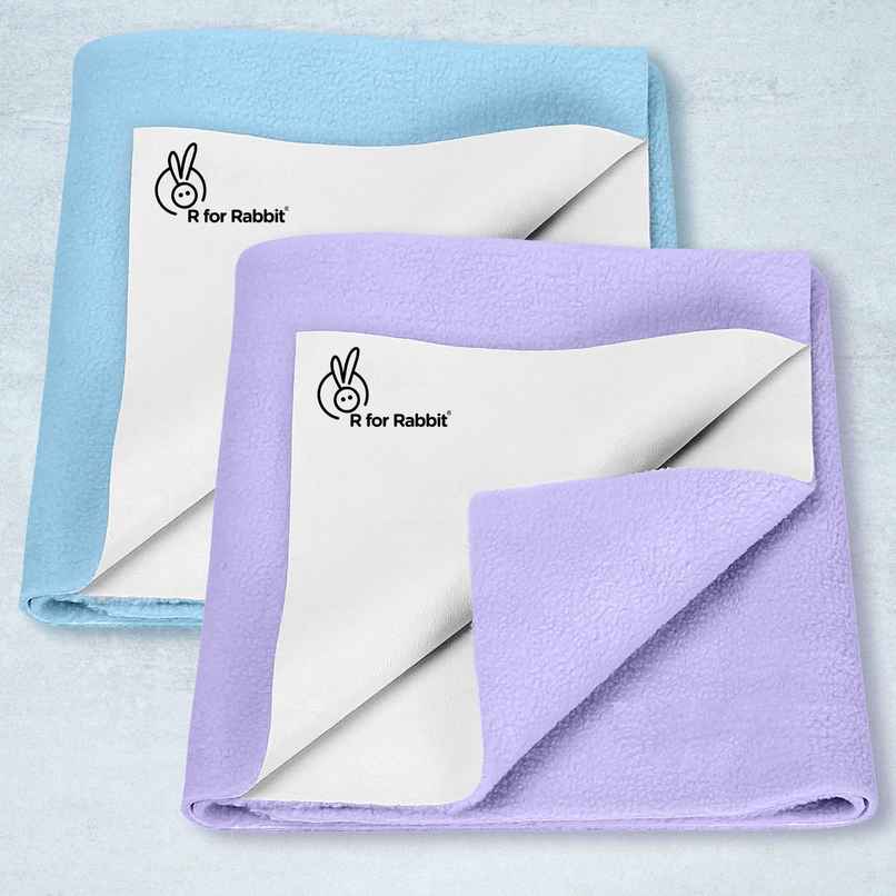 R for Rabbit Waterproof Quick Dry Sheet Bliss(Size-L,Blue-Purple,Pack of 2) R for Rabbit Waterproof Quick Dry Sheet Bliss(Size-L,Blue-Purple,Pack of 2)