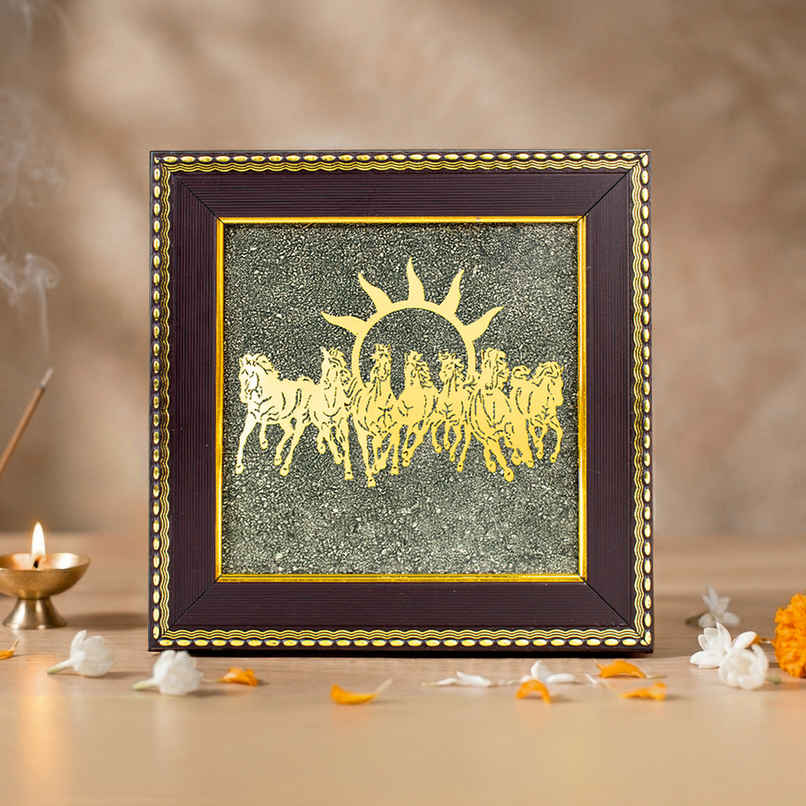  Astrotalk 7 Horses On Raw Pyrite Frame