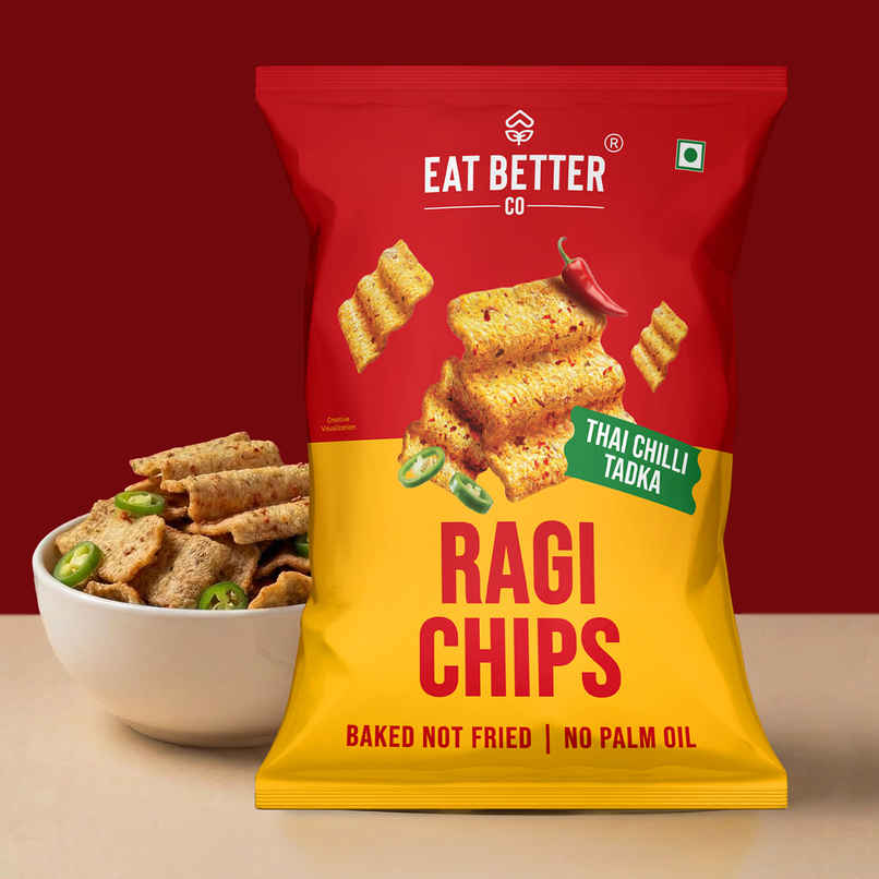 Eat Better Co Ragi Chips | Thai Chilli Tadka | Roasted, No Palm Oil