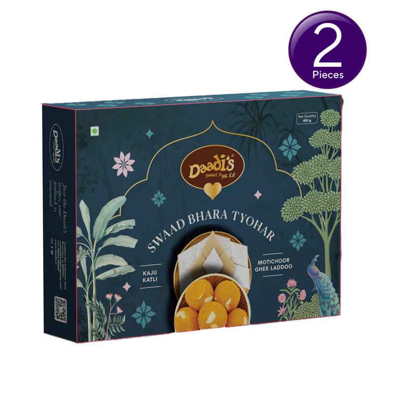 Daadi's Motichoor Ghee Laddoo & Kaju Katli | Gift Pack Combo Daadi's Motichoor Ghee Laddoo & Kaju Katli | Gift Pack Combo