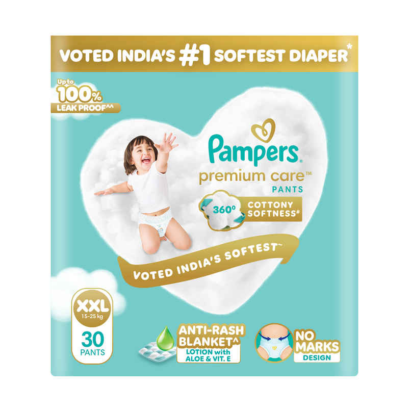 Pampers Premium Care Pants XXL 30 | No Marks Design | India's Softest Diaper Pampers Premium Care Pants XXL 30 | No Marks Design | India's Softest Diaper