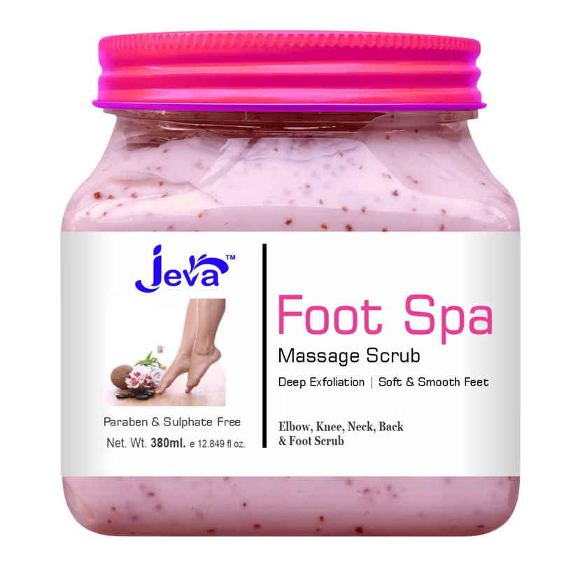 Jeva Foot Spa & Multi-Area Exfoliating Scrub | Intensive Care for Rough Skin on Feet, Knees, Neck