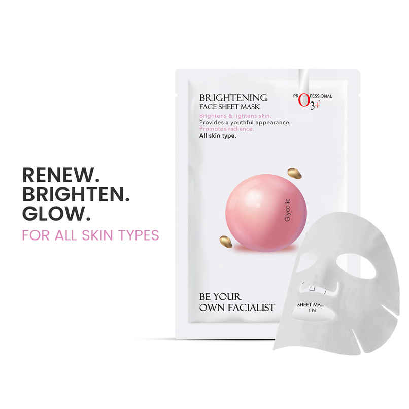 O3+ Facialist Brightening Face Sheet Mask With Glycolic O3+ Facialist Brightening Face Sheet Mask With Glycolic