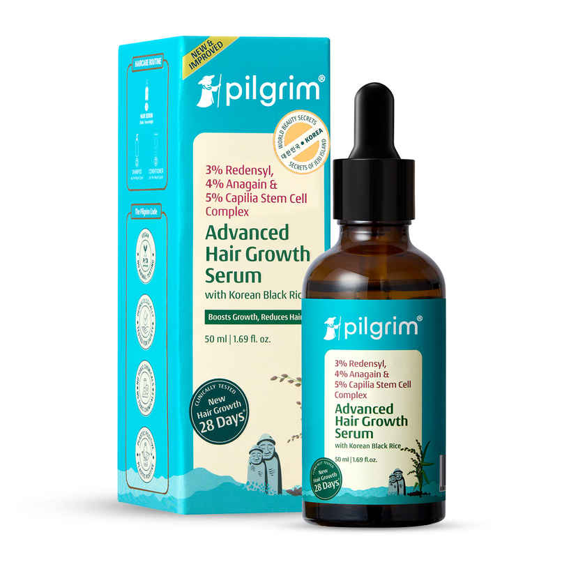 Pilgrim Advanced Hair Growth Serum with Redensyl & Anagain Reduces Hair Fall & Boosts Hair Growth Pilgrim Advanced Hair Growth Serum with Redensyl & Anagain Reduces Hair Fall & Boosts Hair Growth