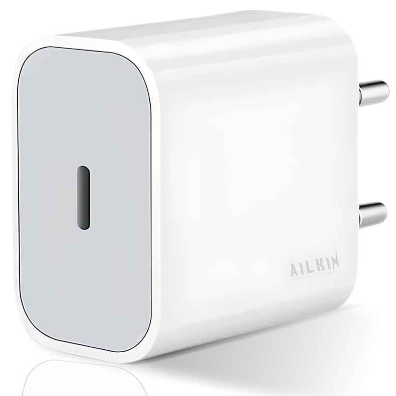 Ailkin USB-C 20W Fast Charging Adaptor |BIS Certified for iPhone 15|16| iPad & AirPods