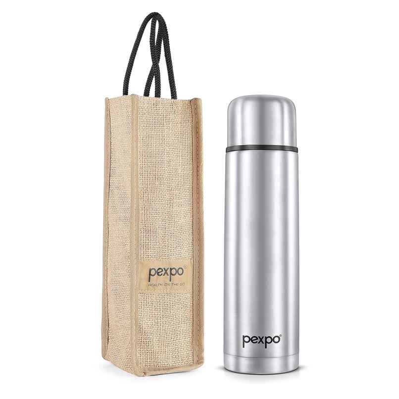Pexpo Thermosteel Flip Lid Flask Flamingo | 1 L | Silver