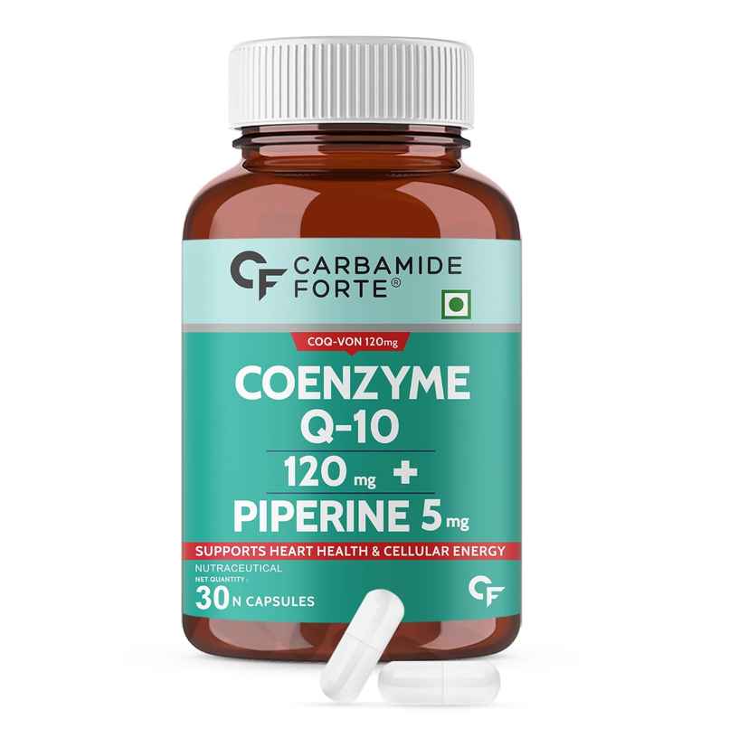 Carbamide Forte Coenzyme Q10 (Coq10 Supplement) 120mg supplement with Piperine 5mg | Coq 10 120mg