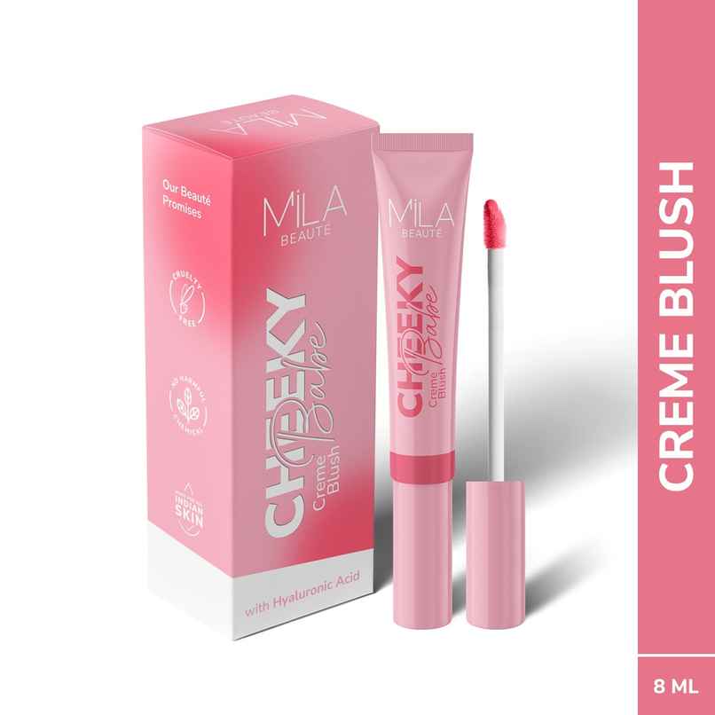 Mila Beaute Cheeky Babe Cream Blush I Hyaluronic Acid I Wand I Highly Pigmented | Naked Pink