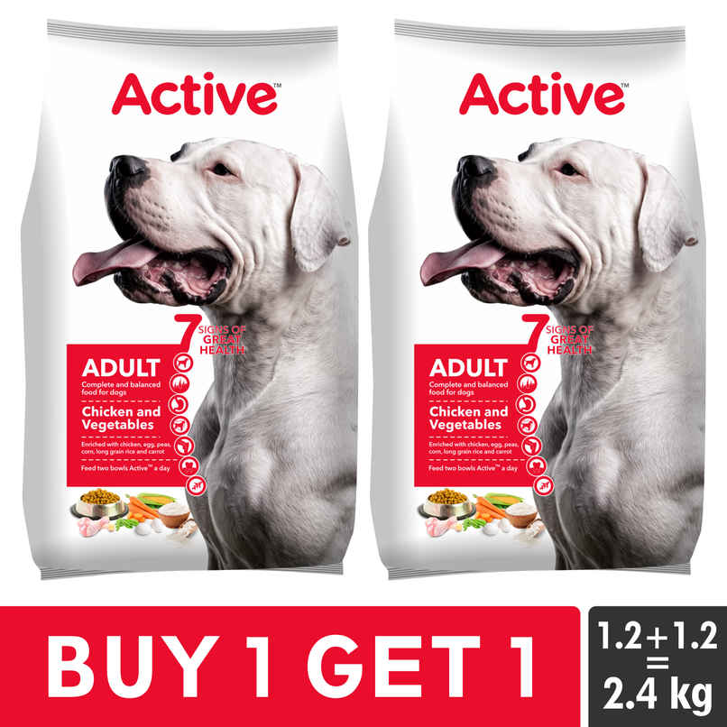 Active Adult Chicken and Vegetables Dry Dog Food (Buy 1 Get 1 Free) Active Adult Chicken and Vegetables Dry Dog Food (Buy 1 Get 1 Free)