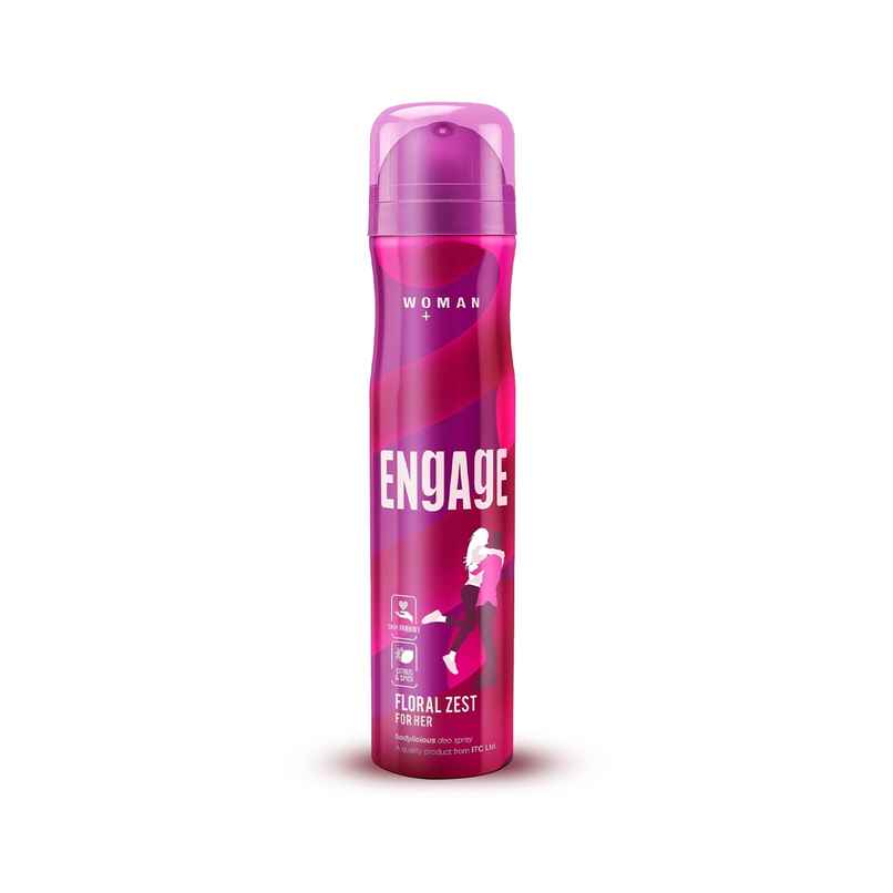 Engage Floral Zest Deodorant Spray for Women | Citrus & Floral | 24hr Freshness
