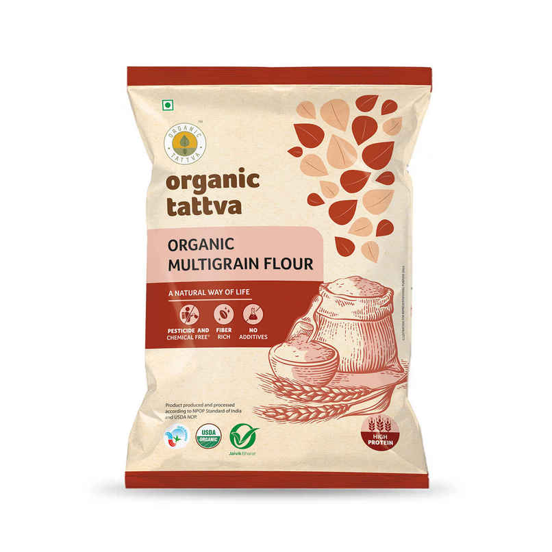 Organic Tattva Organic Multigrain Flour | 25% Multigrain, 75% Whole Wheat Organic Tattva Organic Multigrain Flour | 25% Multigrain, 75% Whole Wheat