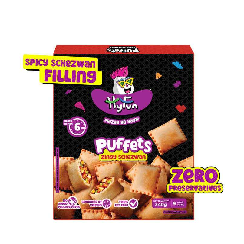 HyFun Puffets Zingy Schezwan, Spicy Puff | Frozen