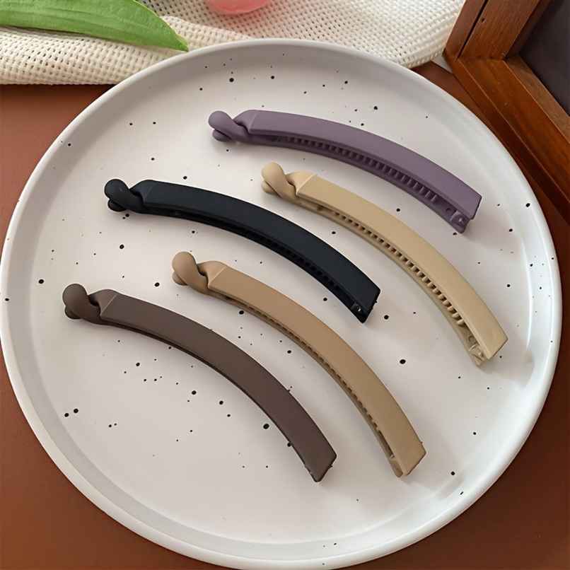 Chronex 5 Pcs Matte Hair Clip Set | Cute Oblong Banana Claw Clips | Assorted Colors Chronex 5 Pcs Matte Hair Clip Set | Cute Oblong Banana Claw Clips | Assorted Colors